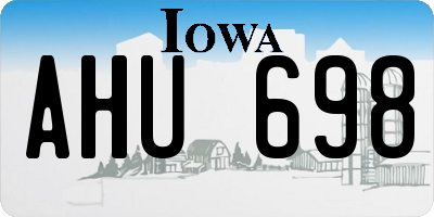 IA license plate AHU698