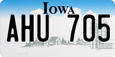 IA license plate AHU705