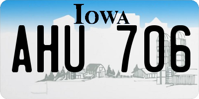 IA license plate AHU706
