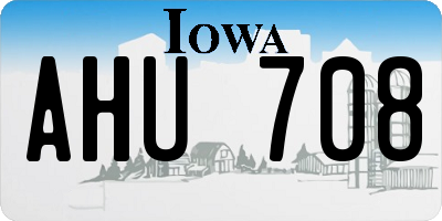 IA license plate AHU708