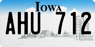 IA license plate AHU712