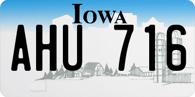 IA license plate AHU716
