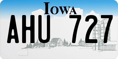 IA license plate AHU727