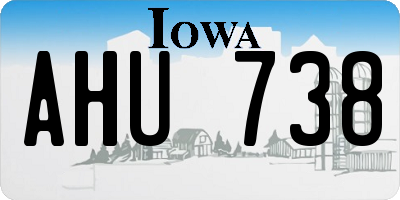 IA license plate AHU738