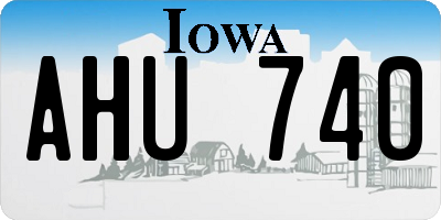 IA license plate AHU740