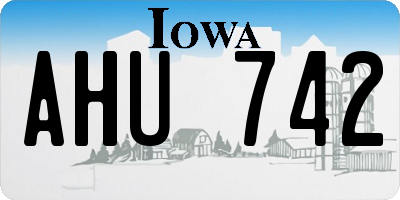 IA license plate AHU742