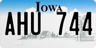 IA license plate AHU744