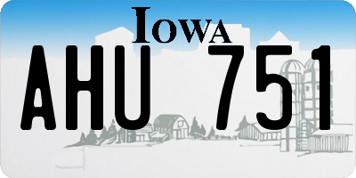 IA license plate AHU751