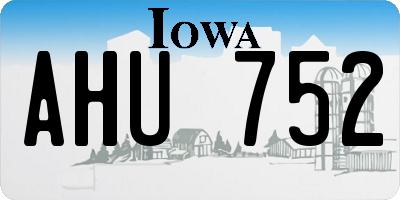 IA license plate AHU752