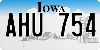 IA license plate AHU754