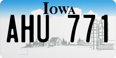 IA license plate AHU771