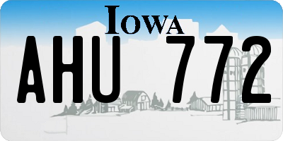 IA license plate AHU772