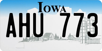 IA license plate AHU773