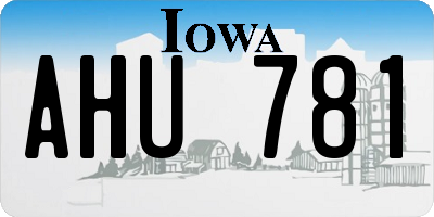 IA license plate AHU781