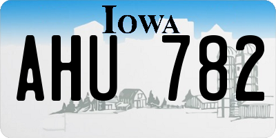 IA license plate AHU782