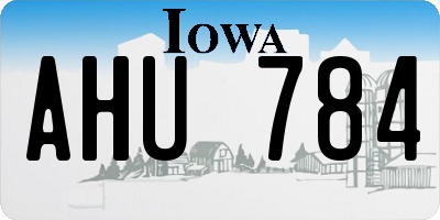 IA license plate AHU784