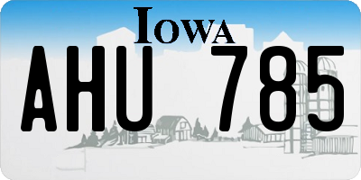 IA license plate AHU785