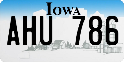 IA license plate AHU786