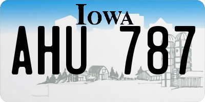 IA license plate AHU787