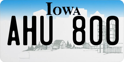 IA license plate AHU800