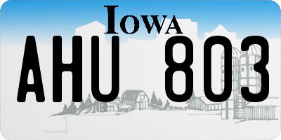 IA license plate AHU803