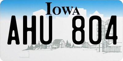 IA license plate AHU804