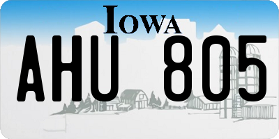 IA license plate AHU805