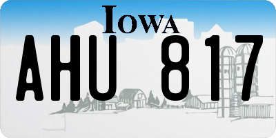 IA license plate AHU817