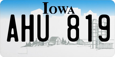 IA license plate AHU819