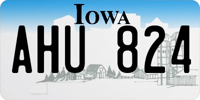 IA license plate AHU824