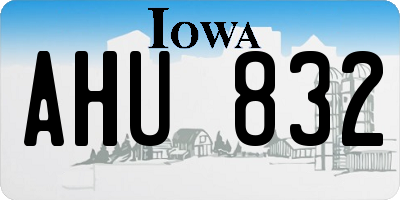 IA license plate AHU832