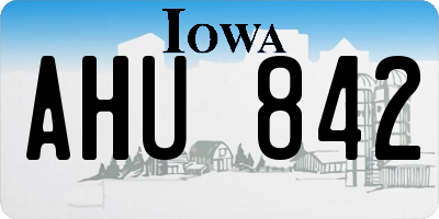 IA license plate AHU842