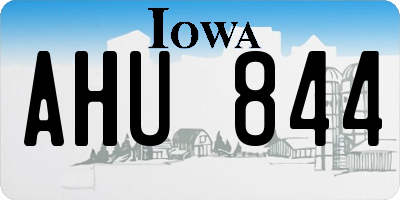IA license plate AHU844