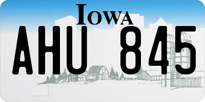 IA license plate AHU845