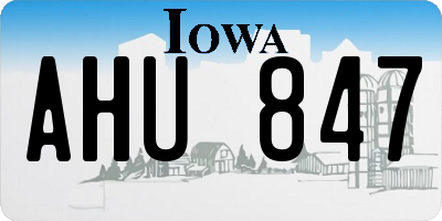 IA license plate AHU847
