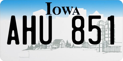 IA license plate AHU851