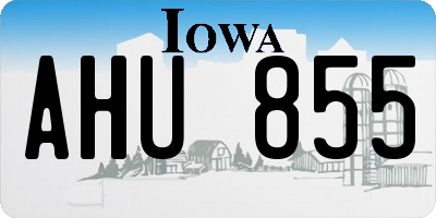 IA license plate AHU855