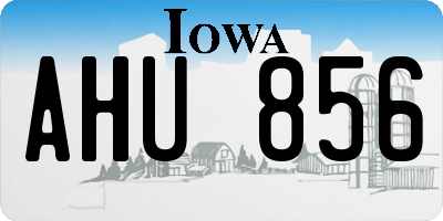 IA license plate AHU856