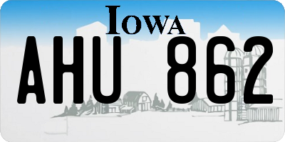 IA license plate AHU862
