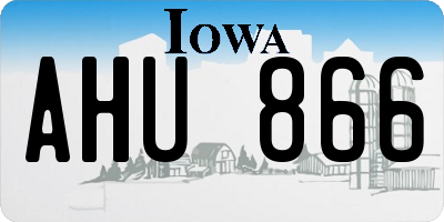 IA license plate AHU866