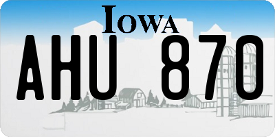 IA license plate AHU870