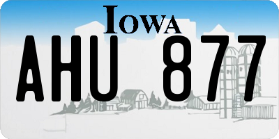 IA license plate AHU877