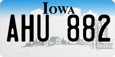 IA license plate AHU882