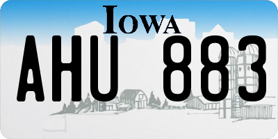 IA license plate AHU883