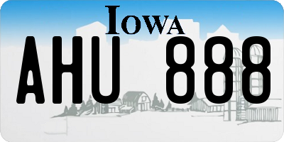 IA license plate AHU888