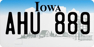 IA license plate AHU889
