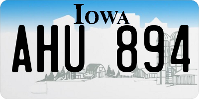 IA license plate AHU894