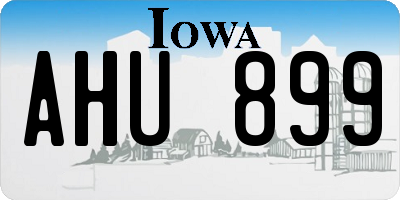 IA license plate AHU899