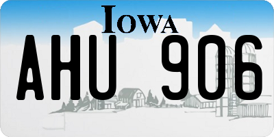 IA license plate AHU906