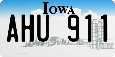 IA license plate AHU911